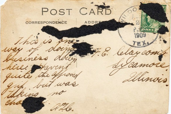 1909 postcard message from texas